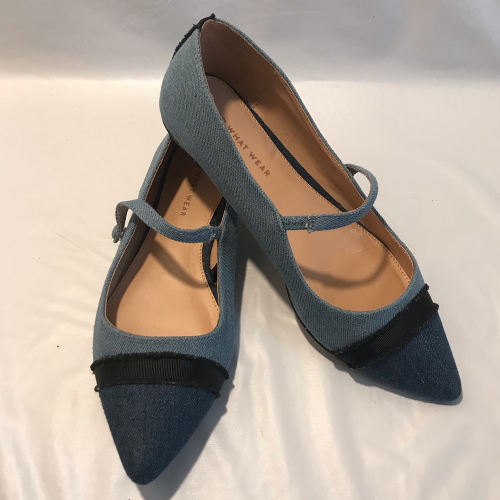 Blue Mary Jane Denim Flats